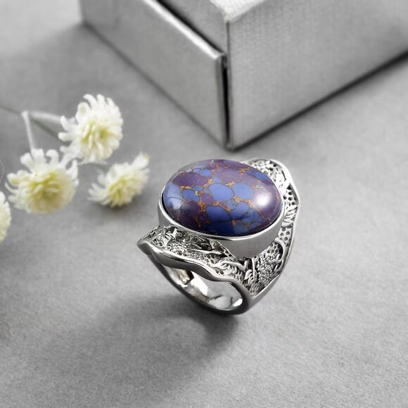 Mojave Purple Turquoise 18.20 ctw Solitaire Ring - Picture 3 of 4